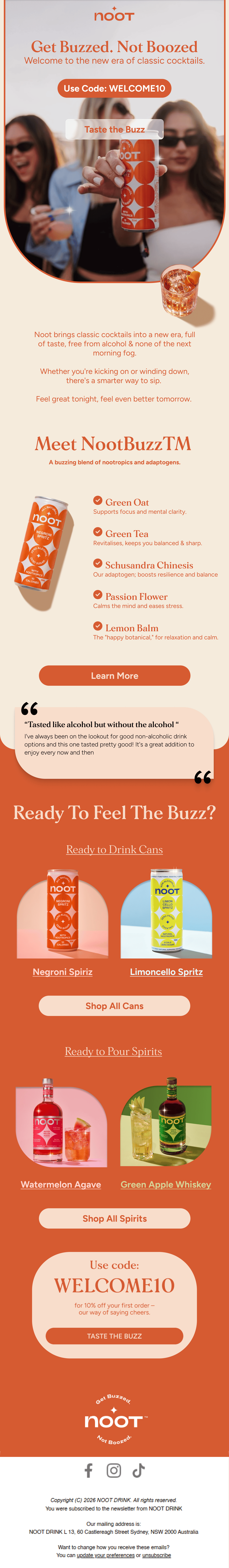Noot welcome email design