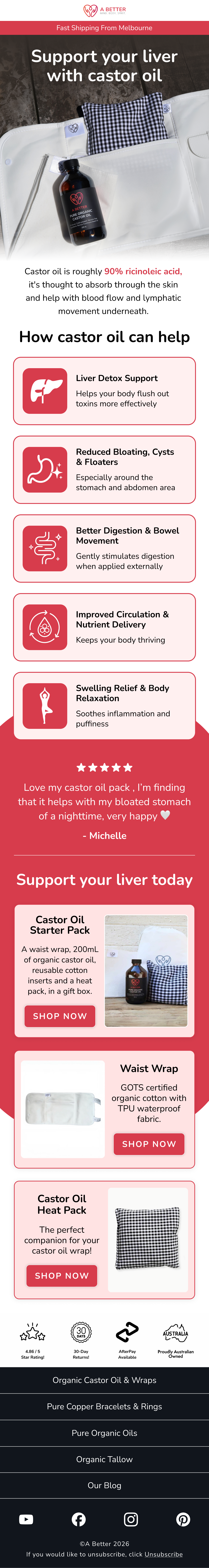 Castor oil email design